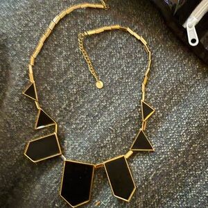 House of Harlow 1960 Geometric Black and Gold Necklace